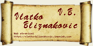 Vlatko Bliznaković vizit kartica